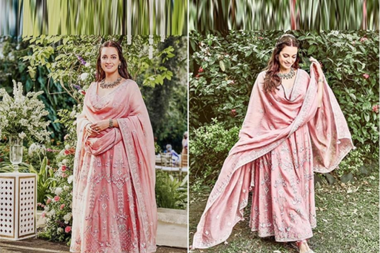 Dia-Mirza-Vaibhav-Rekhi-Wedding-Look-Intimate-Indian-Garden-Wedding-Inspiration