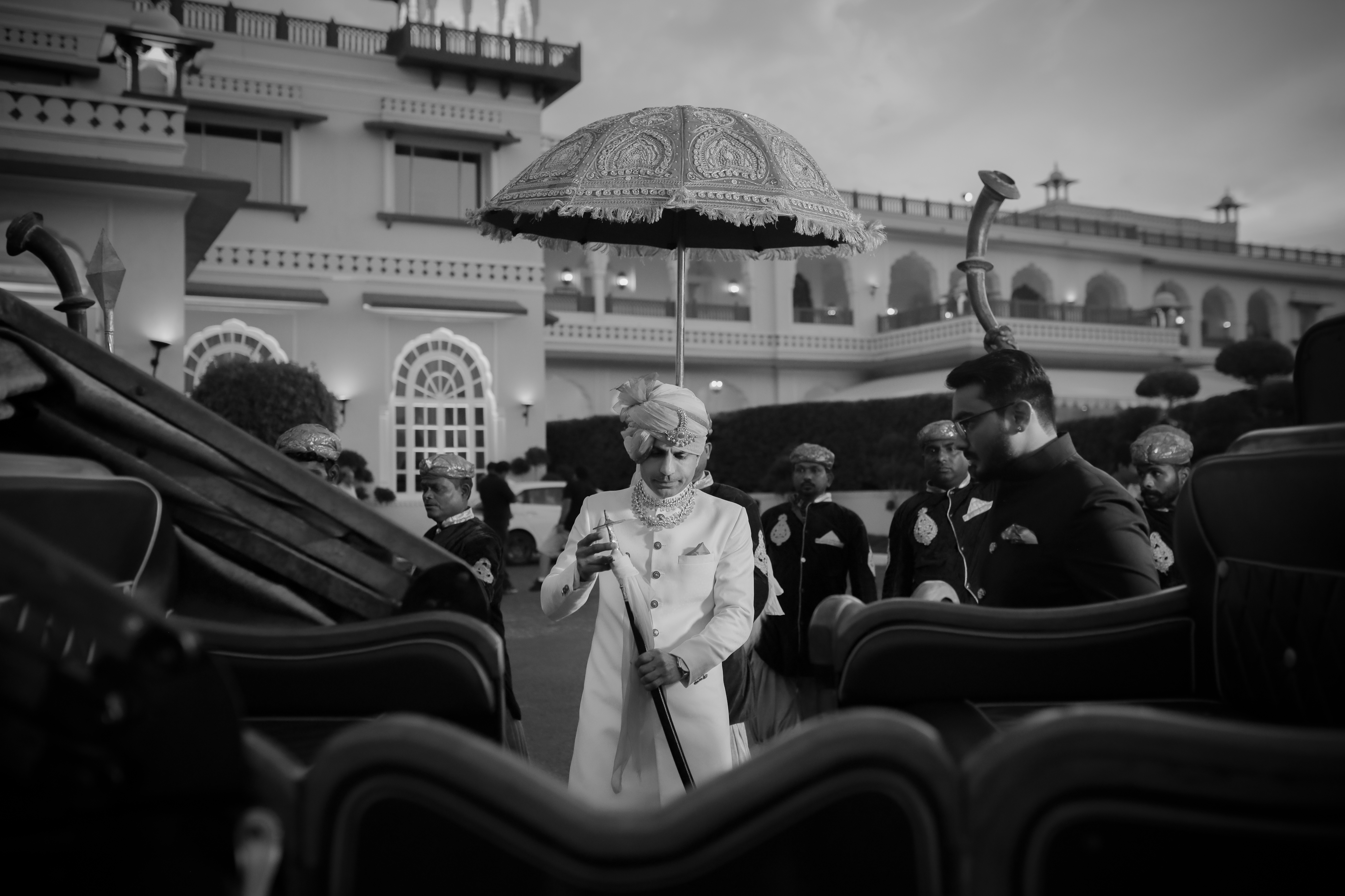 Timeless-Black-And-White-Groom-Entry-Shot-11042025